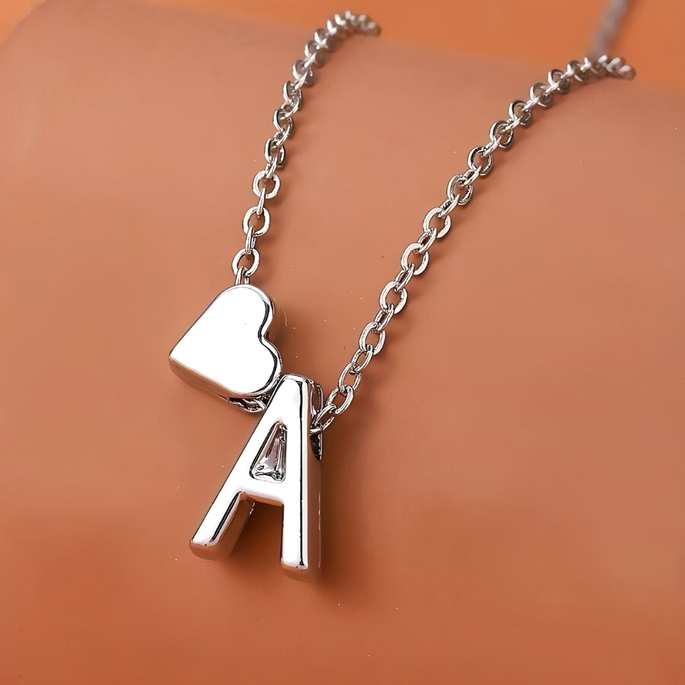 Initial heart jewelry set - Initial love jewelry set