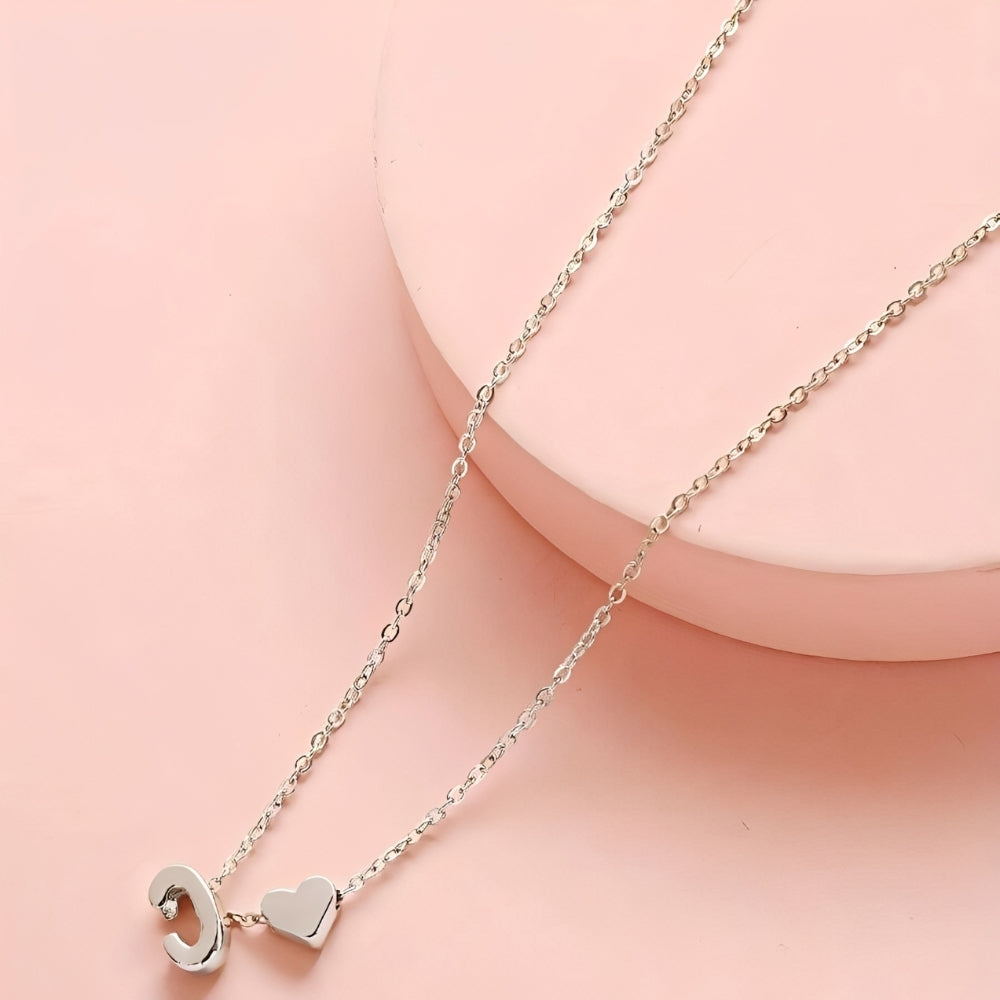 Initial heart jewelry set - Initial love jewelry set
