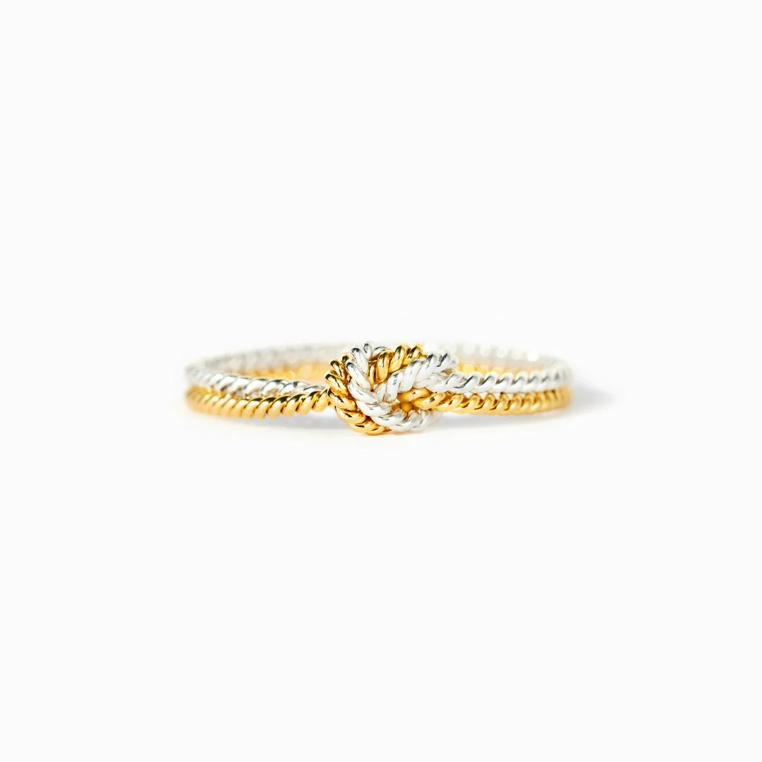 Angel rope knot ring - Gold and silver
