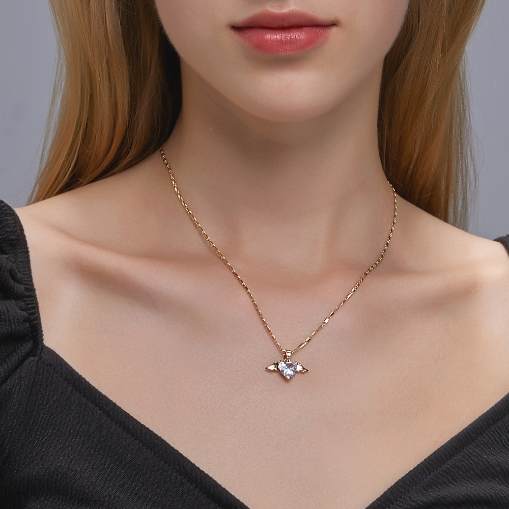 Love Wings Necklace - Hearts and Wings Chain