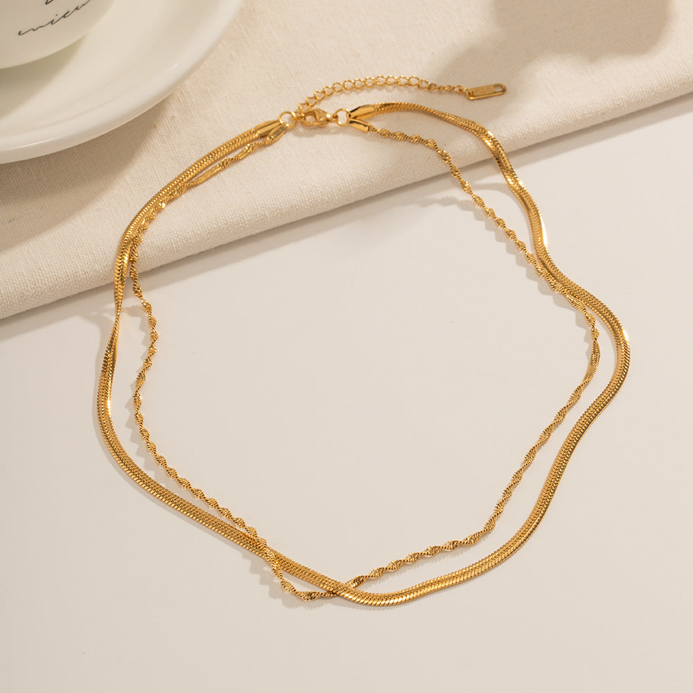 Double Twisted Chain - Layered Gold Chain