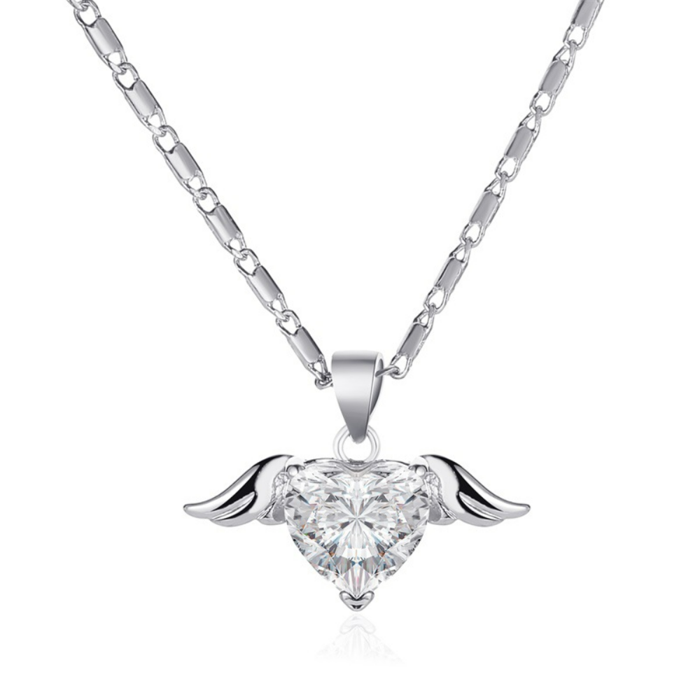Love Wings Necklace - Hearts and Wings Chain