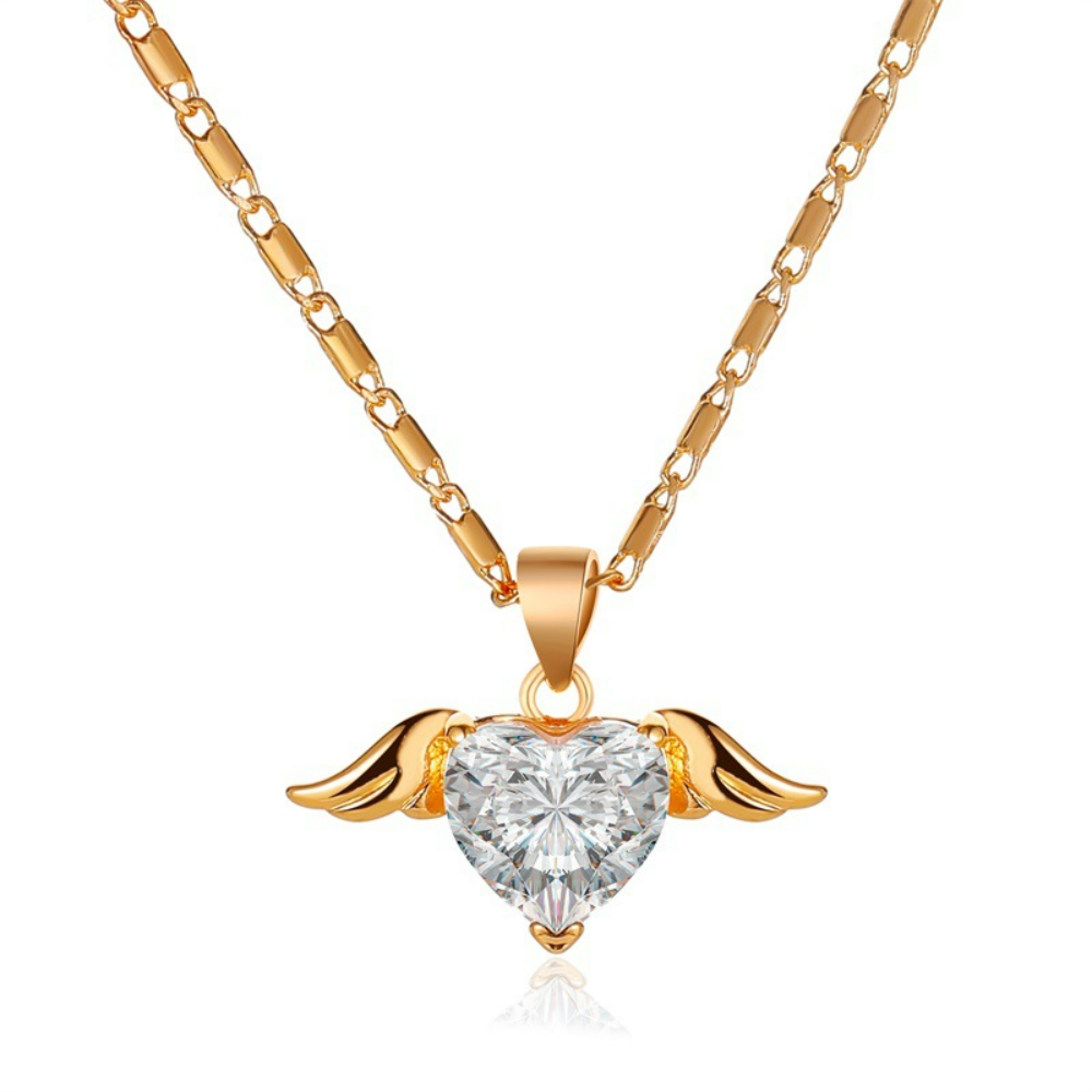Love Wings Necklace - Hearts and Wings Chain