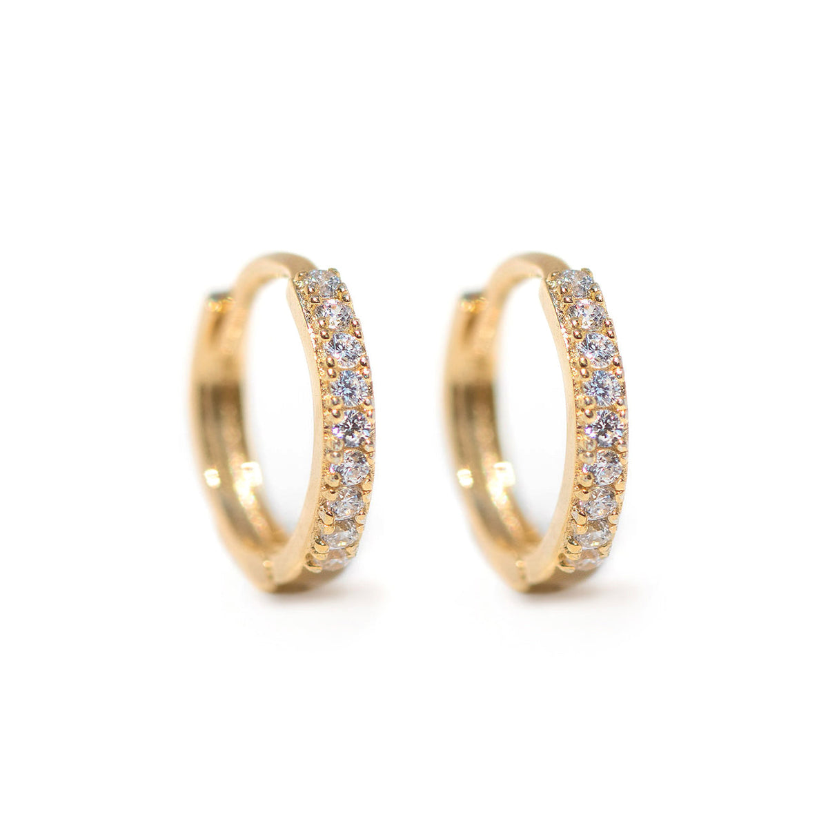 Thin Pavé Huggie Hoops