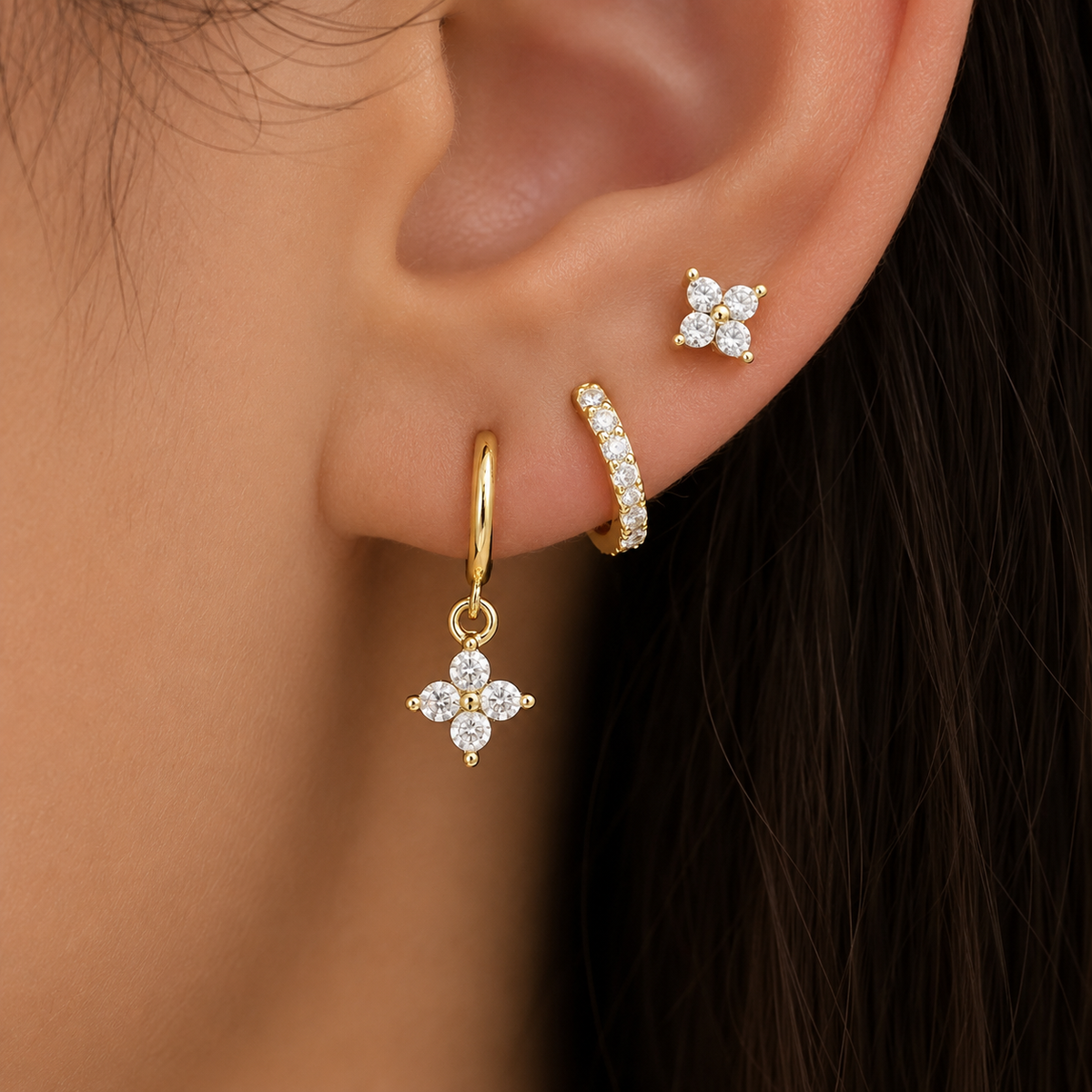 Mariana – Set of Three Elegant Earrings