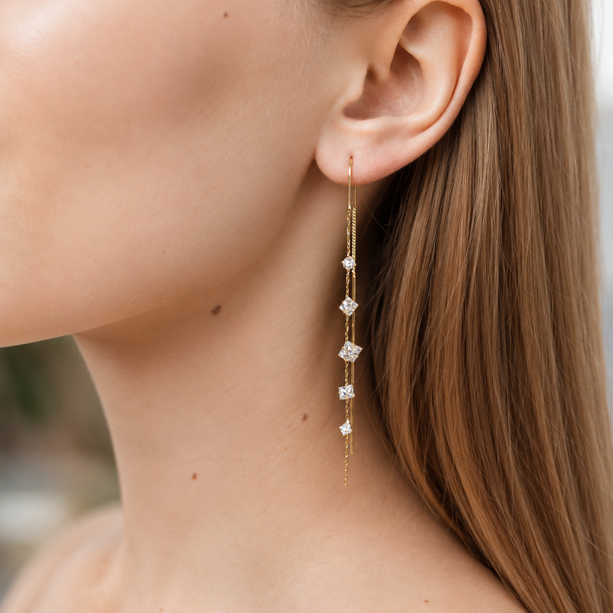 Jandi - Drop Earrings with Thread