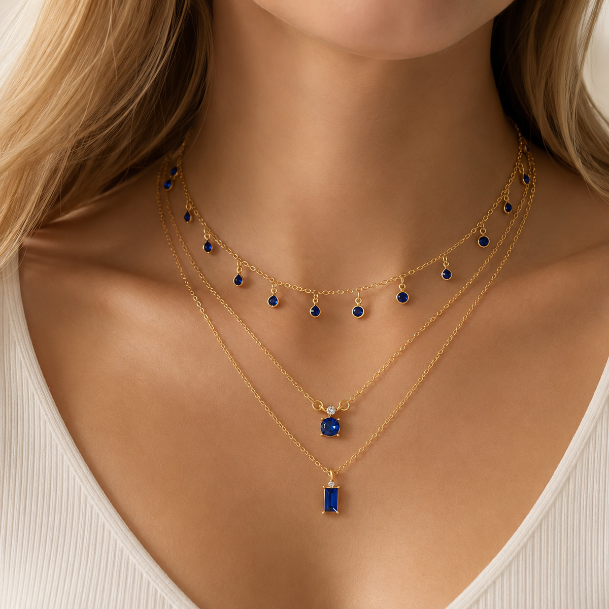 Sylva – Vintage Necklace with Blue Details