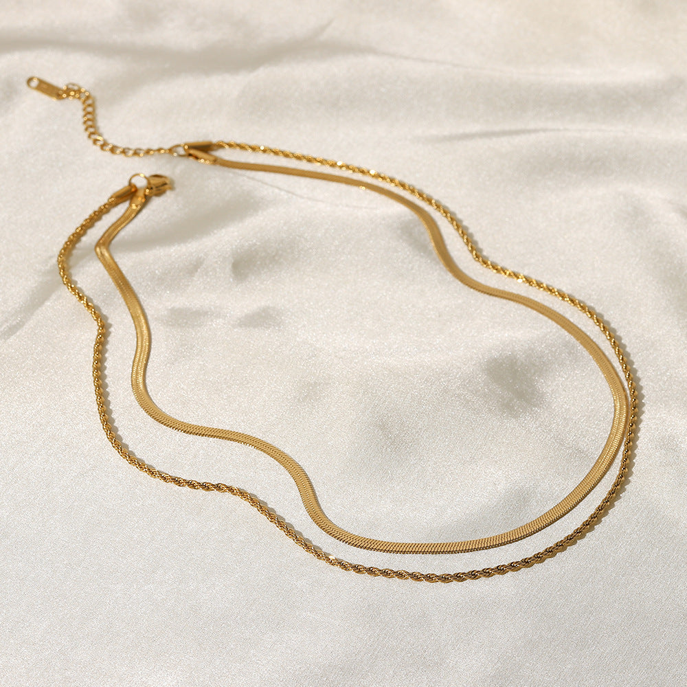 Double Twisted Chain - Layered Gold Chain