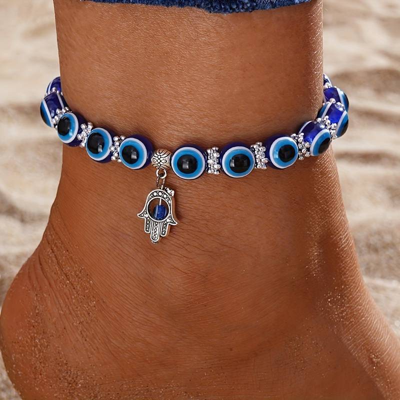 Evil Eye Ocean Style Ankle Bracelet - Karma and Luck