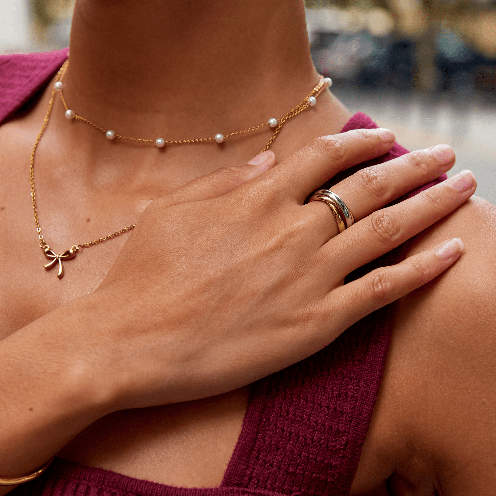 Elena – Elegant Triple Ring in Three Tones