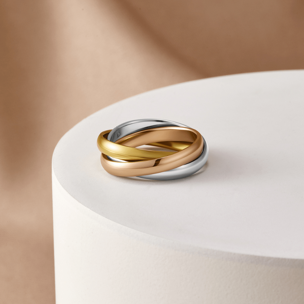 Elena – Elegant Triple Ring in Three Tones