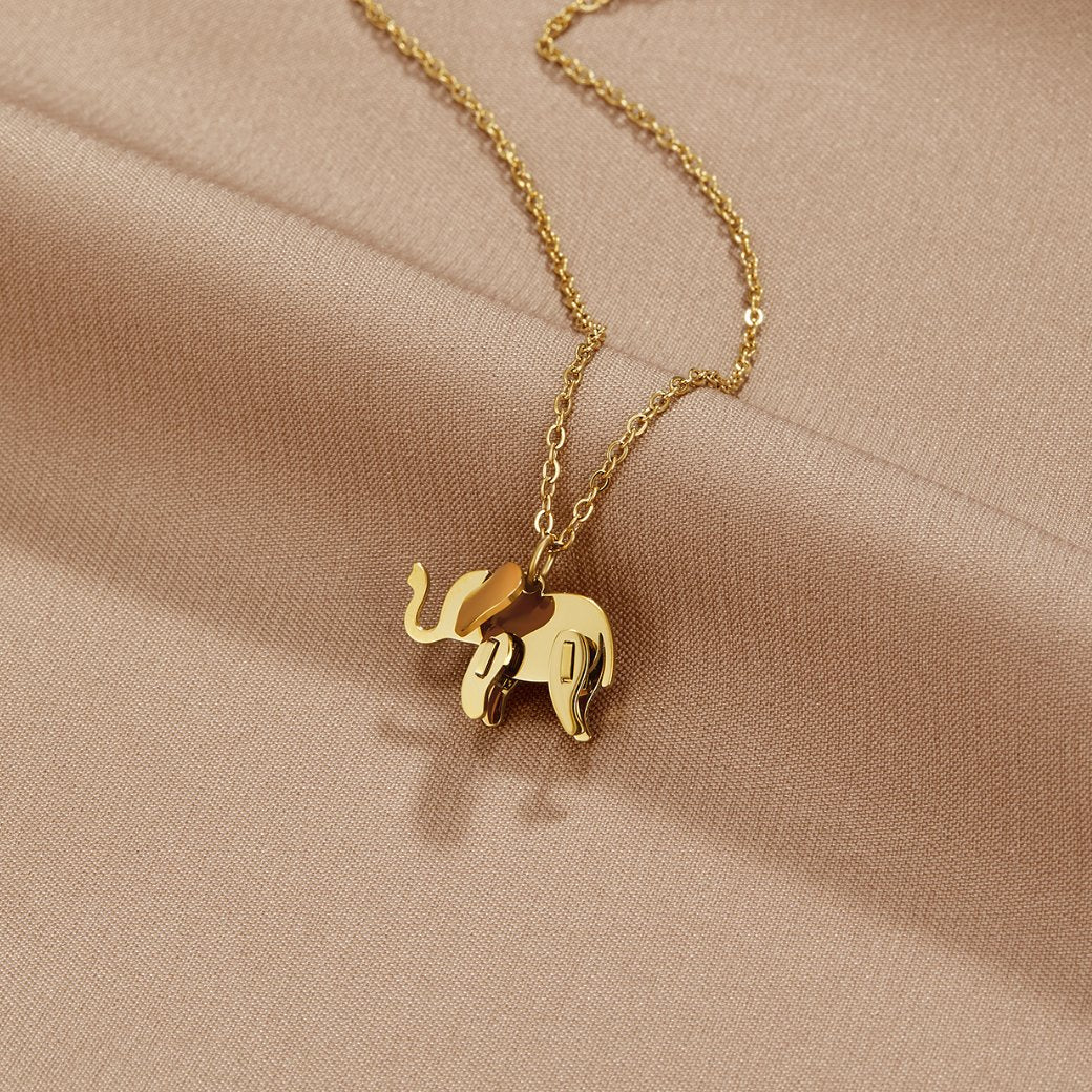 Dione - Gold elephant necklace