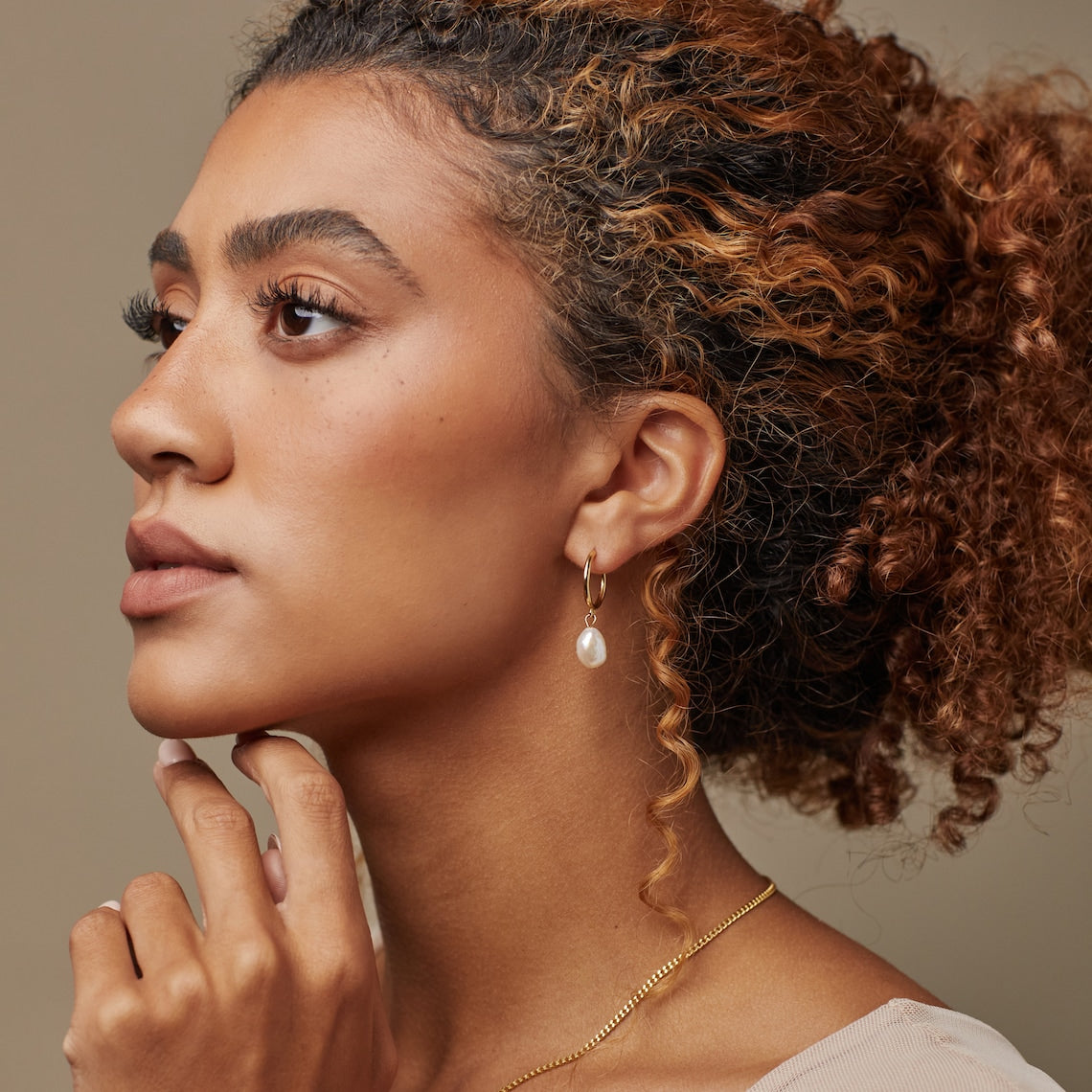 Hanging Pearl Rings - Pearl Earrings