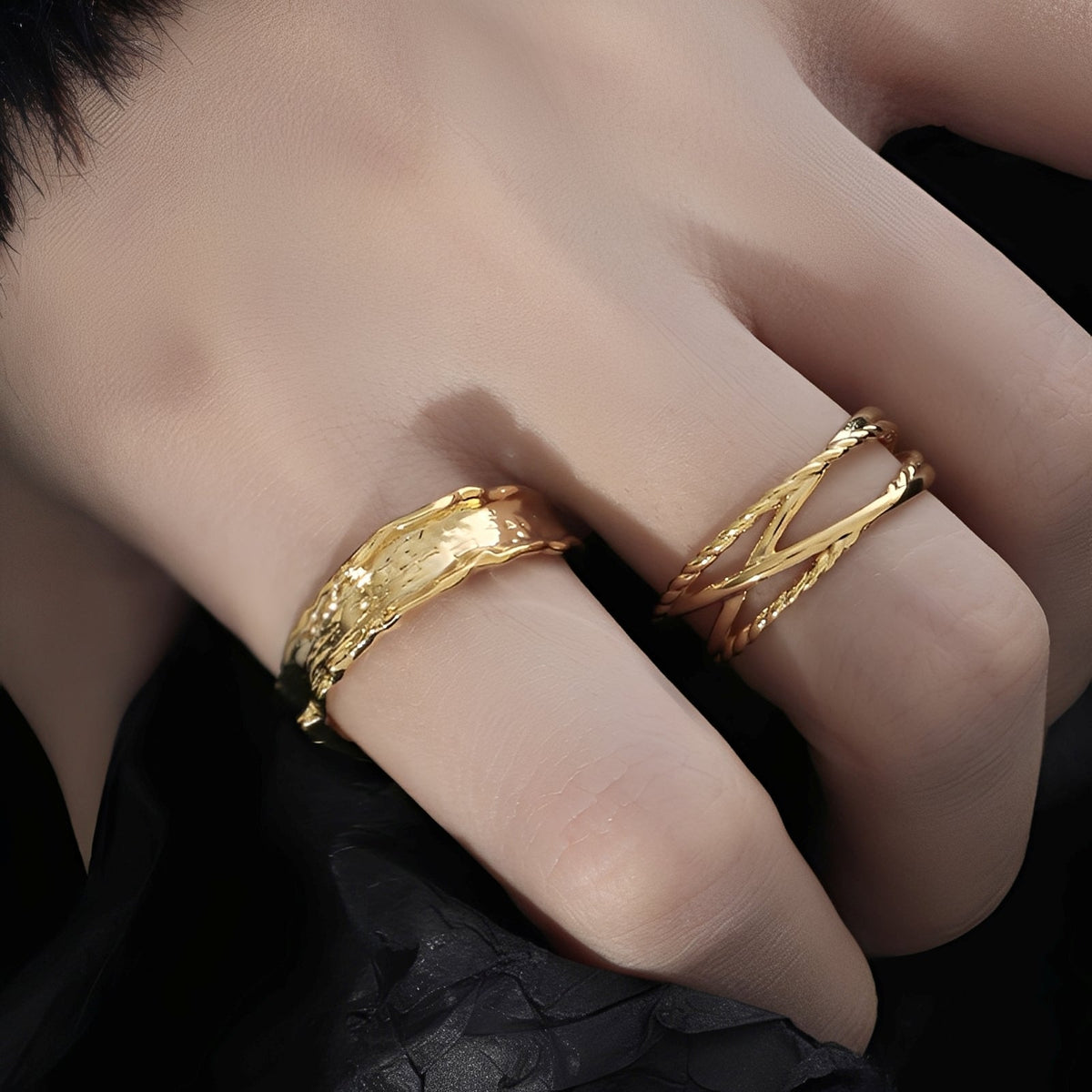 Sara – Vintage Forged Gold Ring
