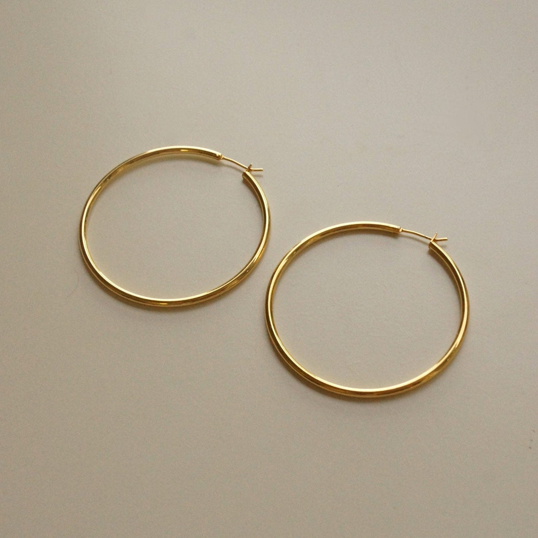 Bella - Large thin gold hoops
